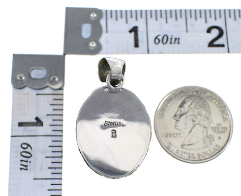 Multicolor Inlay Sterling Silver Slide Pendant VX64450