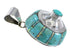 Genuine Sterling Silver Turquoise And Opal Slide Pendant VX64454