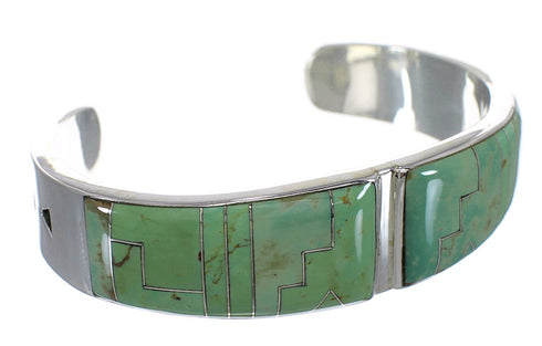 Southwest Genuine Sterling Silver Turquoise Bracelet VX63323