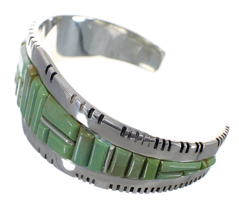 Southwest Authentic Sterling Silver Turquoise Heavy Bracelet VX63327