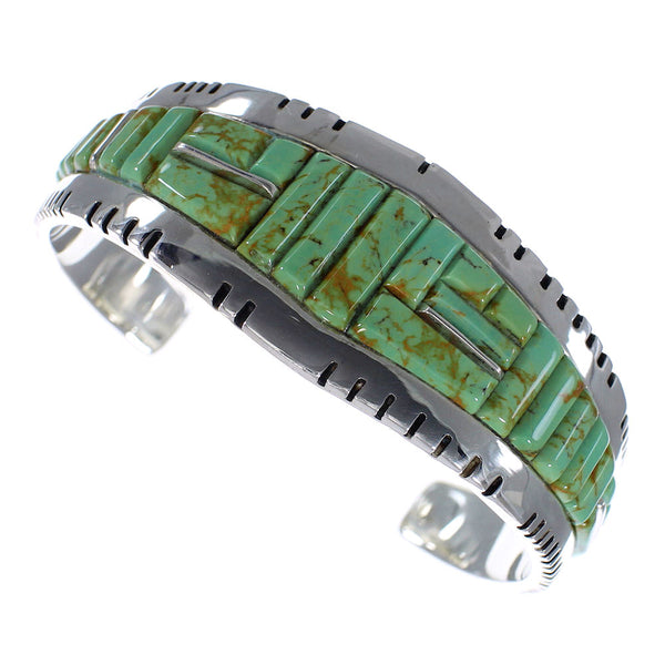 Southwest Sterling Silver Turquoise Heavy Bracelet VX63337