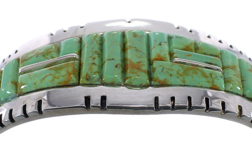 Southwest Sterling Silver Turquoise Heavy Bracelet VX63337