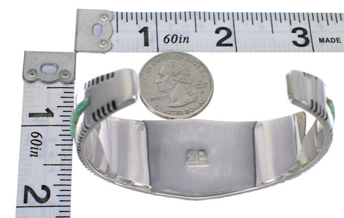 Southwest Sterling Silver Turquoise Heavy Bracelet VX63337