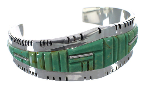 Southwest Sterling Silver Turquoise Heavy Bracelet VX63324