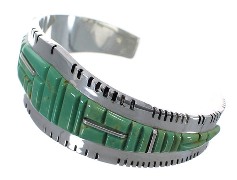 Southwest Sterling Silver Turquoise Heavy Bracelet VX63324