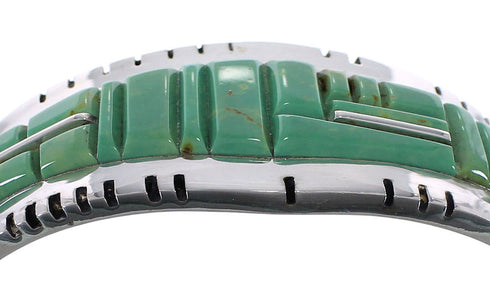 Southwest Sterling Silver Turquoise Heavy Bracelet VX63324