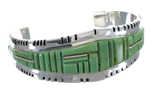 Southwest Genuine Sterling Silver Turquoise Heavy Bracelet VX63326