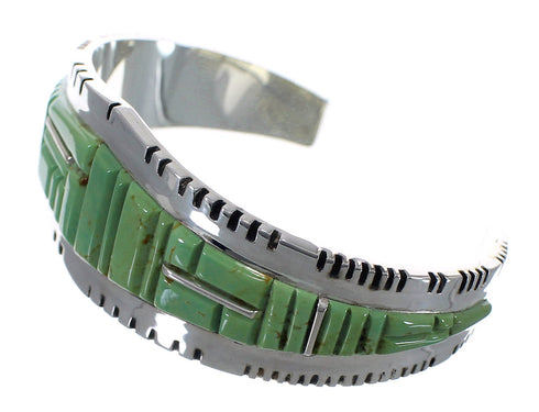 Southwest Genuine Sterling Silver Turquoise Heavy Bracelet VX63326