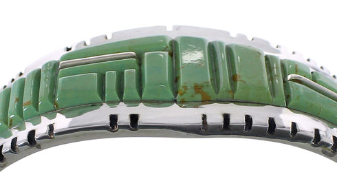 Southwest Genuine Sterling Silver Turquoise Heavy Bracelet VX63326