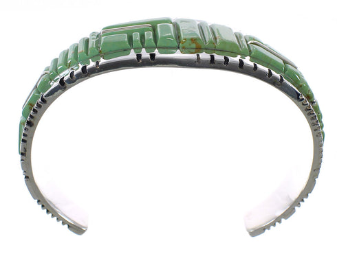 Southwest Genuine Sterling Silver Turquoise Heavy Bracelet VX63326