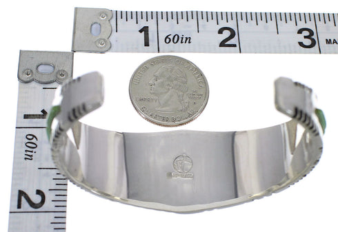 Southwest Genuine Sterling Silver Turquoise Heavy Bracelet VX63326