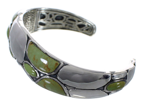Southwest Sterling Silver Turquoise Inlay Cuff Bracelet Jewelry VX63338