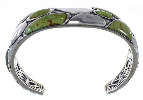 Southwest Sterling Silver Turquoise Inlay Cuff Bracelet Jewelry VX63338