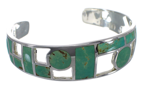Sterling Silver Turquoise Inlay Cuff Bracelet Jewelry VX63346