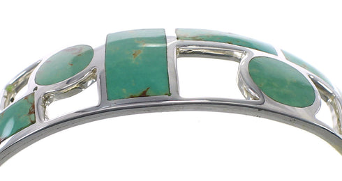Sterling Silver Turquoise Inlay Cuff Bracelet Jewelry VX63346