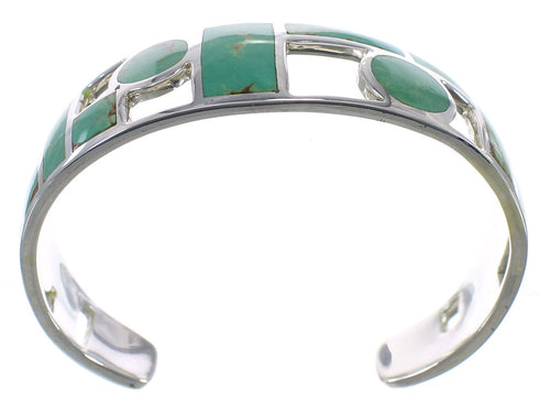 Sterling Silver Turquoise Inlay Cuff Bracelet Jewelry VX63346