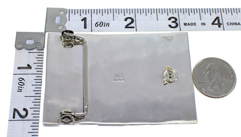 Turquoise Authentic Sterling Silver Southwest Belt Buckle AX78260