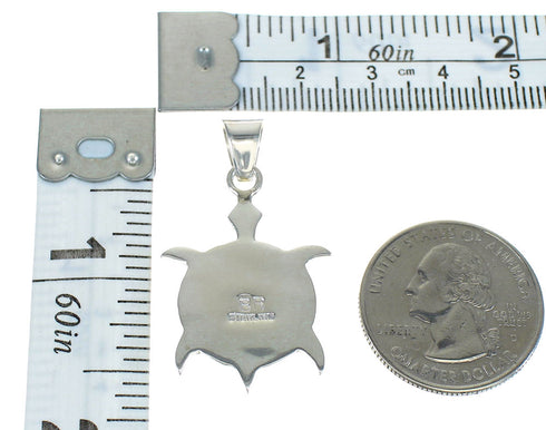Southwest Multicolor Silver Turtle Pendant MX65440