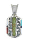 Sterling Silver Turquoise Mulitcolor Southwest Pendant MX65458