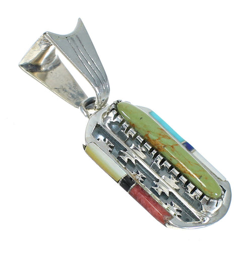 Sterling Silver Turquoise Mulitcolor Southwest Pendant MX65458
