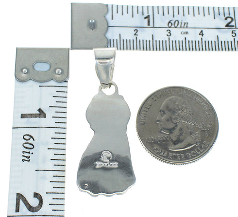 Coral Turquoise Sterling Silver Southwest Flower Pendant MX65466