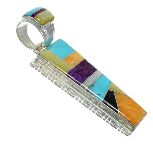 Southwest Authentic Sterling Silver Multicolor Jewelry Pendant MX65521