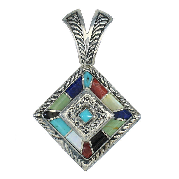 Silver Multicolor Southwest Pendant MX65536