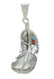 Sterling Silver Multicolor Southwest Feather Pendant MX65580