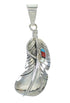 Sterling Silver Multicolor Southwest Feather Pendant MX65580
