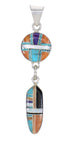 Southwest Multicolor Silver Reversible Pendant MX65588
