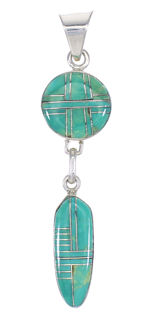 Southwest Multicolor Silver Reversible Pendant MX65588
