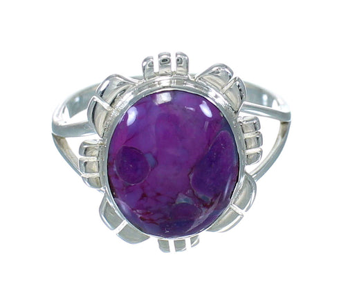 Southwest Sterling Silver And Magenta Turquoise Ring Size 5-1/2 VX64000