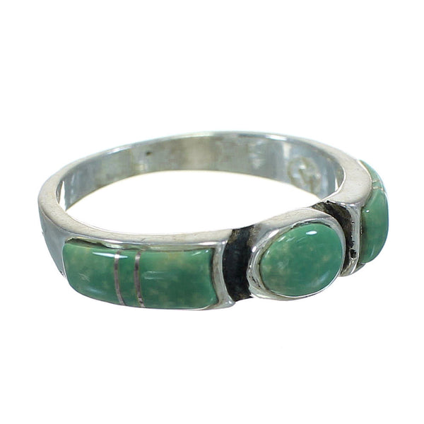 Genuine Sterling Silver And Turquoise Ring Size 6-1/4 VX64052