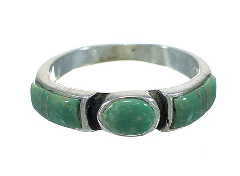 Genuine Sterling Silver And Turquoise Ring Size 6-1/4 VX64052