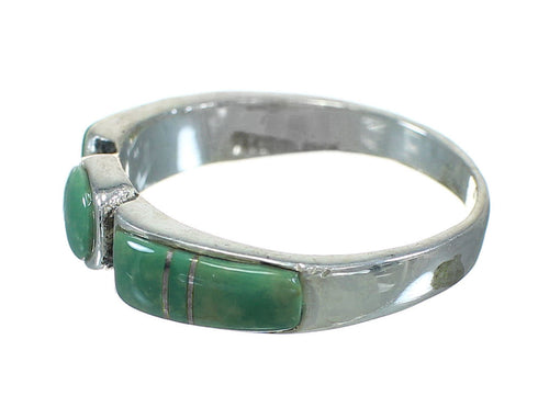 Genuine Sterling Silver And Turquoise Ring Size 6-1/4 VX64052