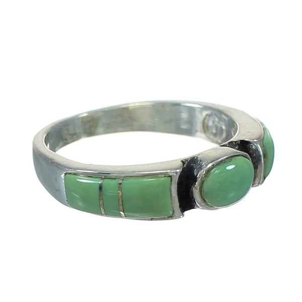 Southwest Genuine Sterling Silver And Turquoise Jewelry Ring Size 5 VX64087