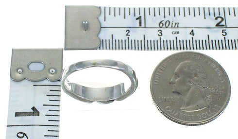 Genuine Sterling Silver And Turquoise Inlay Ring Size 6-1/4 VX64093