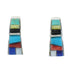 Southwest Multicolor Sterling Silver Post Hoop Earrings WX78615
