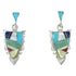 Southwestern Multicolor Sterling Silver Arrowhead Post Dangle Earrings WX78705