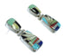 Southwest Genuine Sterling Silver Multicolor Inlay Post Dangle Earrings WX78754
