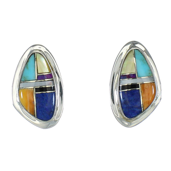 Southwest Multicolor Genuine Sterling Silver Post Earrings WX78759