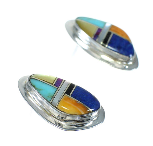 Southwest Multicolor Genuine Sterling Silver Post Earrings WX78759