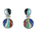 Genuine Sterling Silver Multicolor Southwest Post Dangle Earrings WX78768