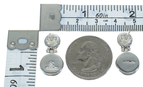 Genuine Sterling Silver Multicolor Southwest Post Dangle Earrings WX78768