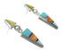 Genuine Sterling Silver Multicolor Southwestern Post Dangle Earrings WX78771