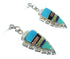 Southwest Multicolor Silver Water Wave Arrowhead Post Dangle Earrings WX78781