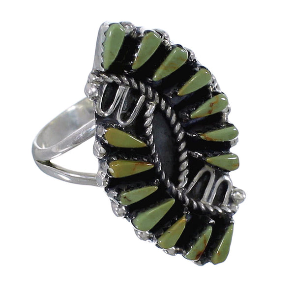 Sterling Silver Turquoise Southwest Needlepoint Ring Size 8-1/4 RX62976