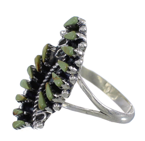 Sterling Silver Turquoise Southwest Needlepoint Ring Size 8-1/4 RX62976