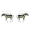 Native American Village Design Multicolor Sterling Silver Horse Hook Dangle Earrings WX78948
