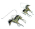 Native American Village Design Multicolor Sterling Silver Horse Hook Dangle Earrings WX78948